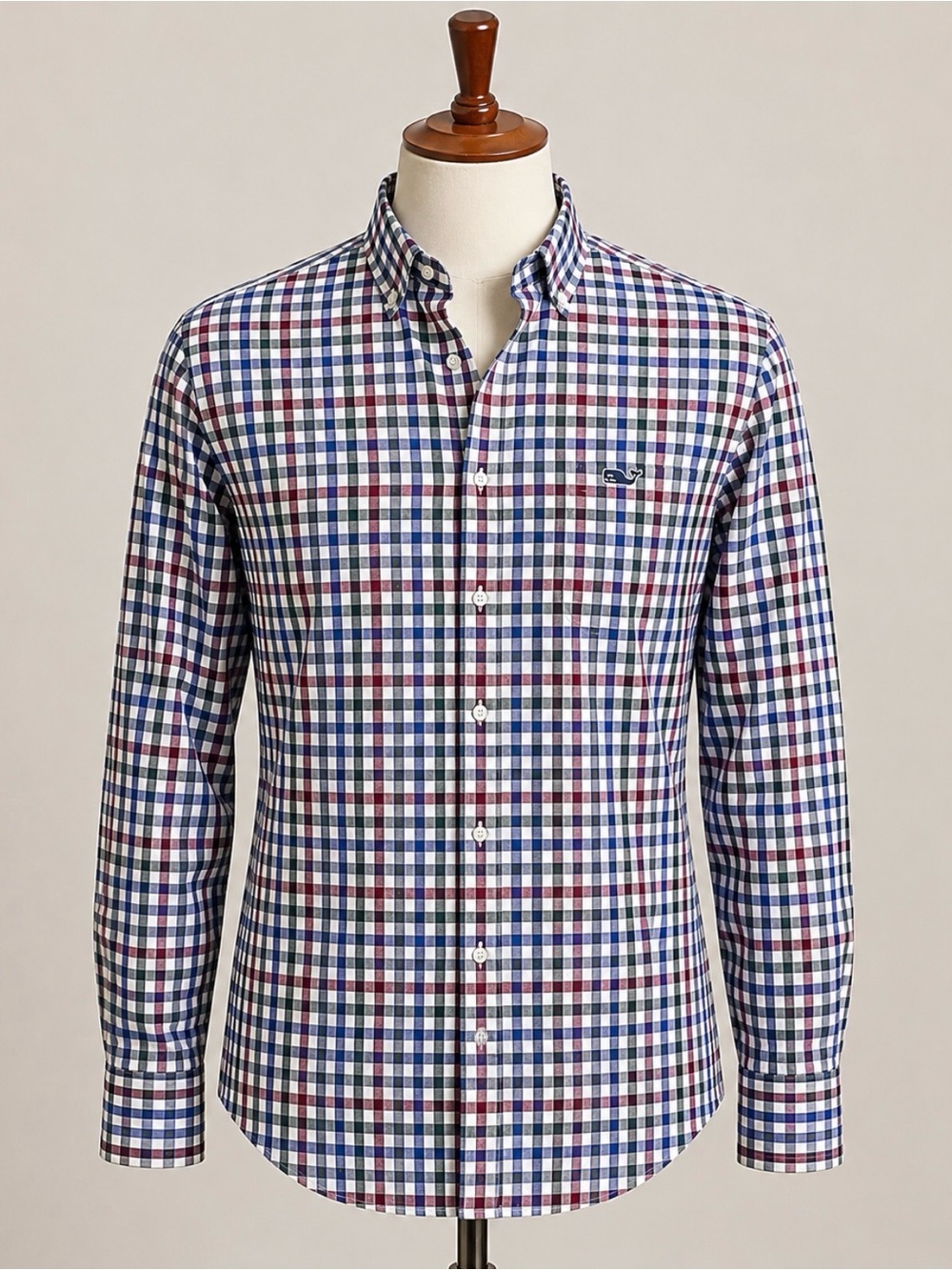 Vineyard Vines Men’s Large Slim Fit Whale Shirt Plaid Cotton Button Down